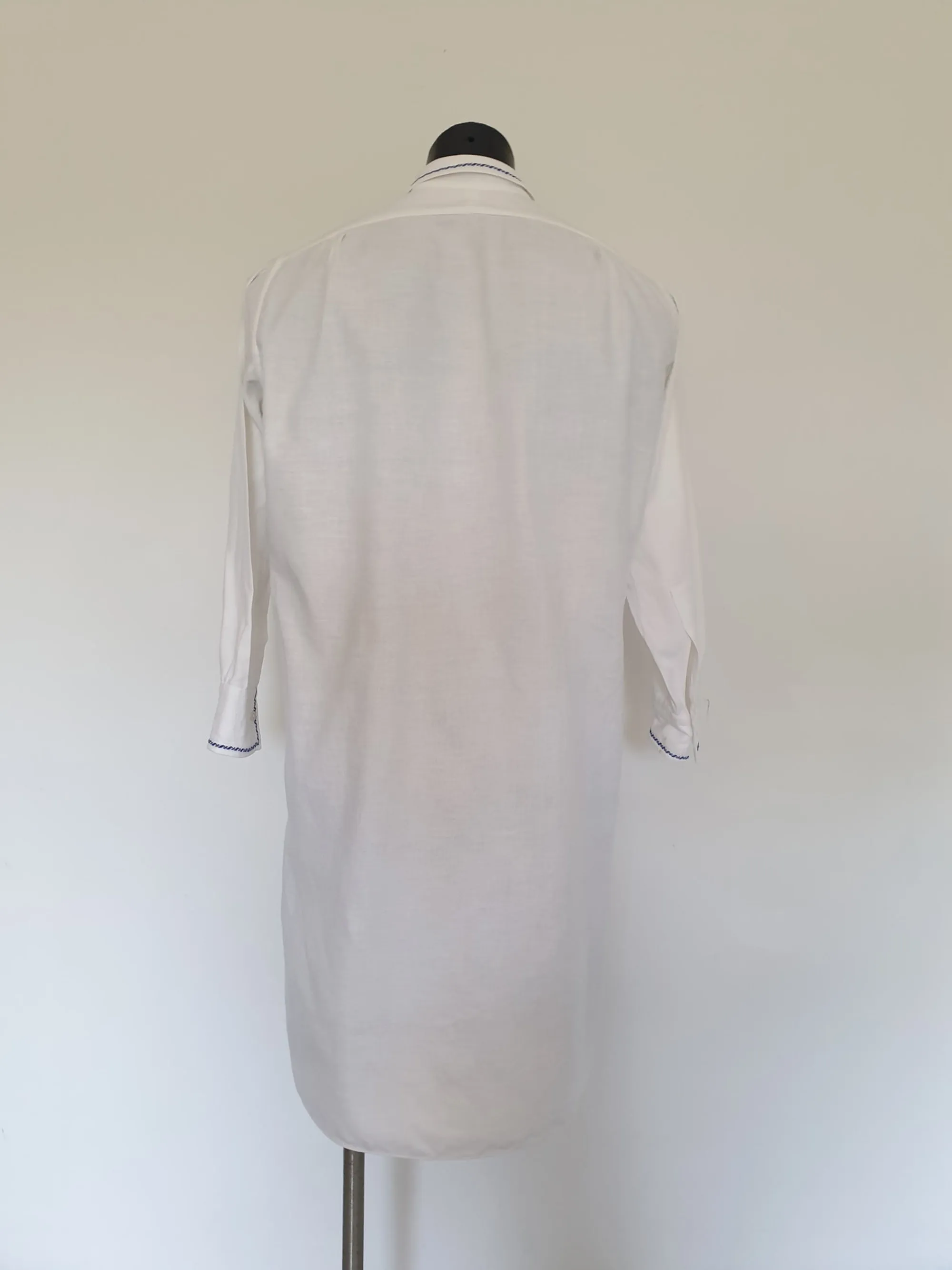 1930s Flannel Nightshirt - Monogrammed AD - Large
