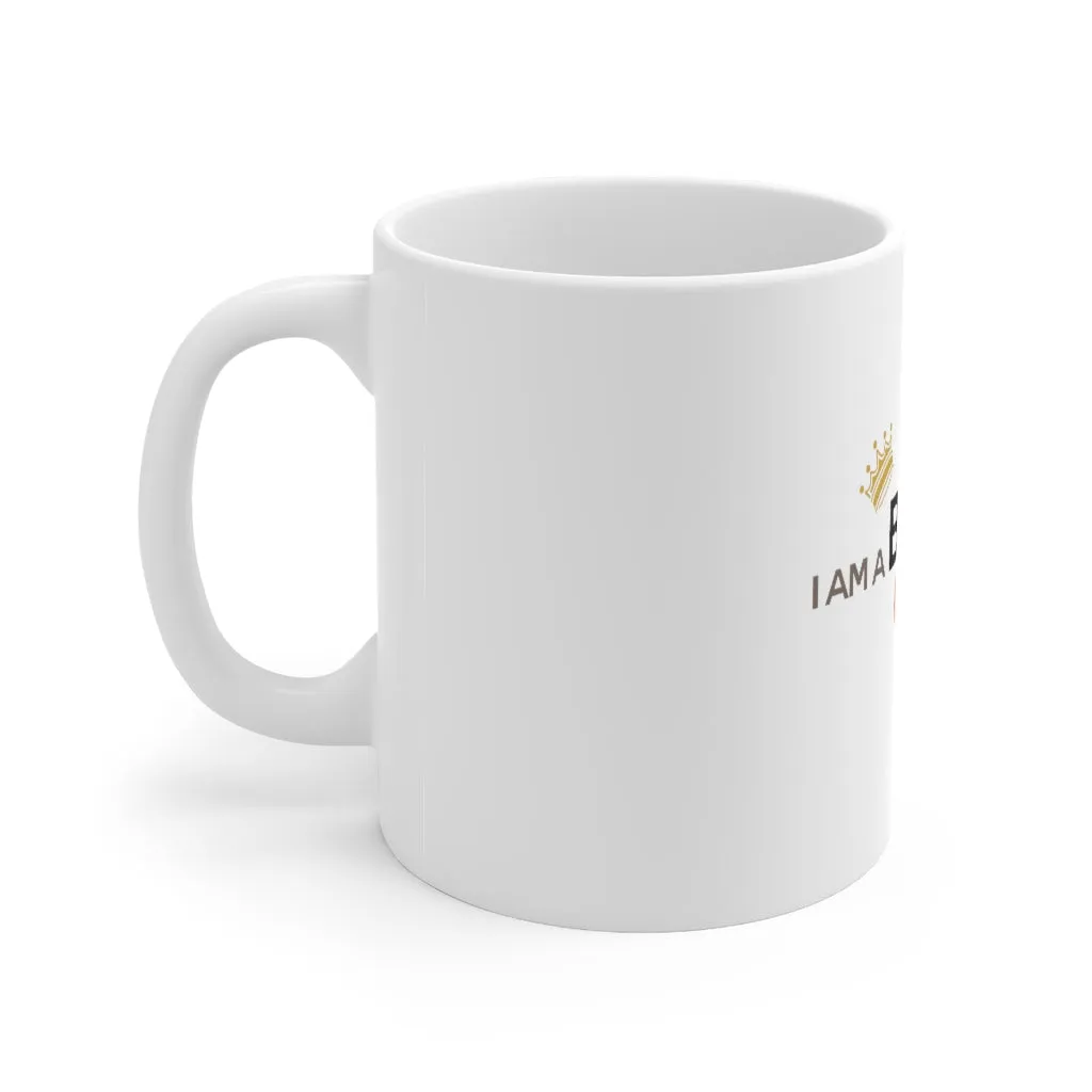 Affirmation Feminist pro choice 11oz White Mug -  I am Black Queen