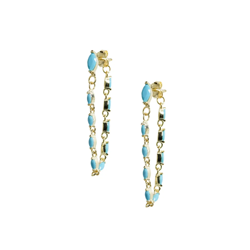 Athena Ear Jackets in Turquoise