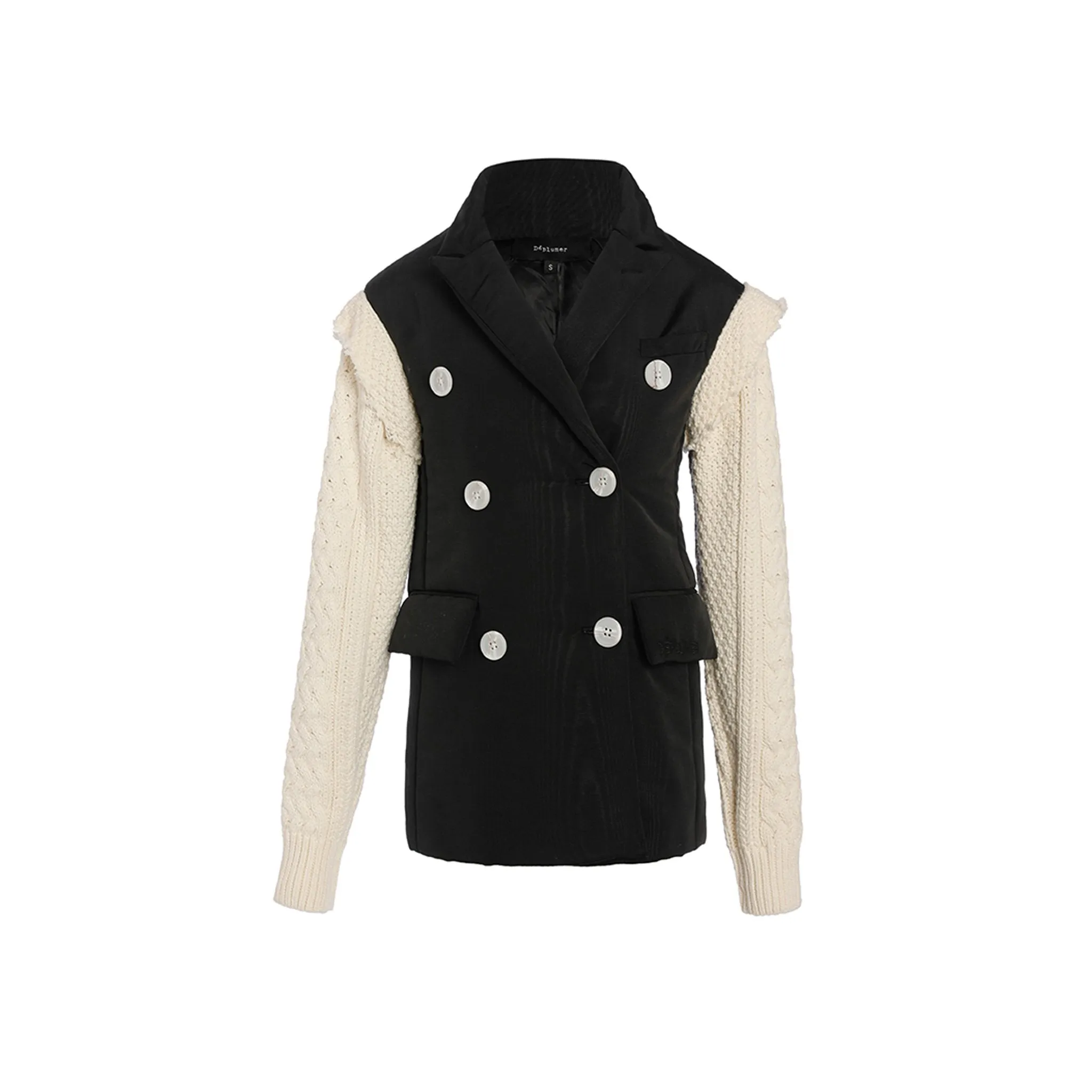 Black Knitted Sleeve Jackets