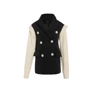 Black Knitted Sleeve Jackets