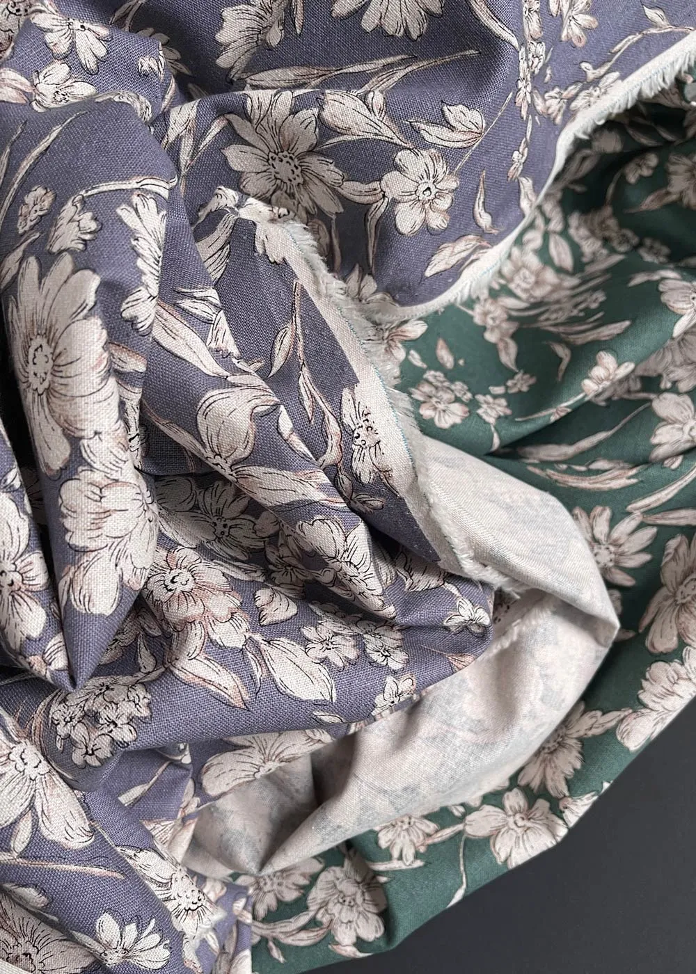 Botany, Smokey Lavender. Cotton Linen
