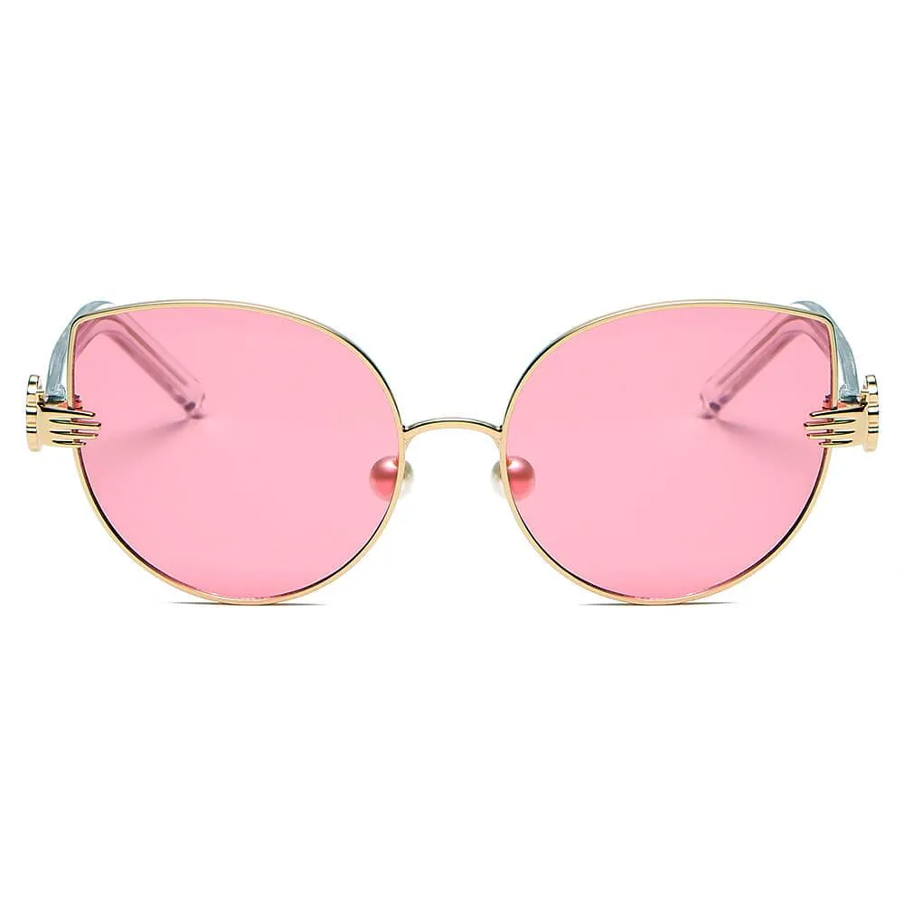 CENTRALIA | S2042 - Women Metal Frame Cat Eye Hands Classic Sunglasses