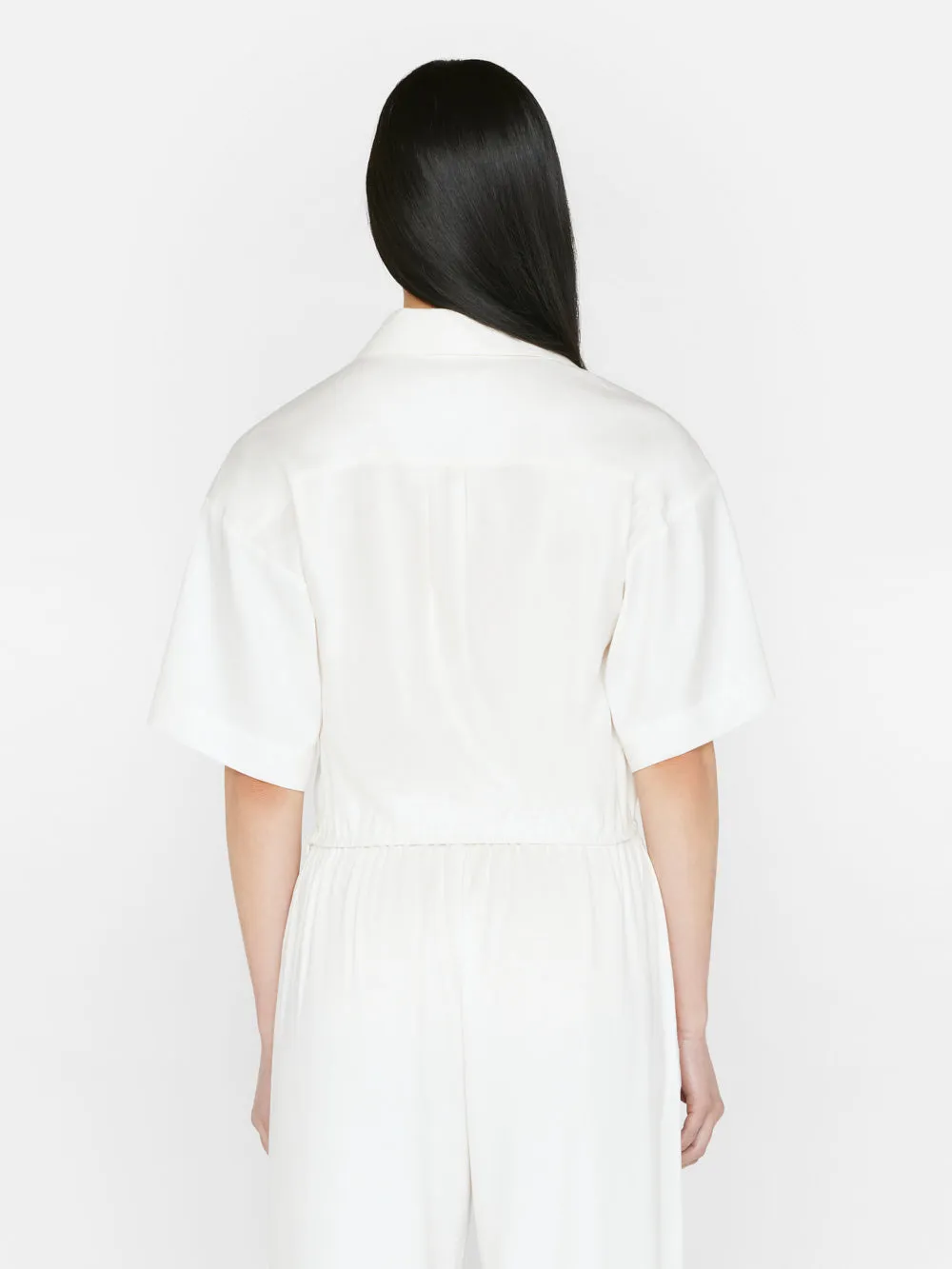 Cropped Twist Front Shirt -- Off White