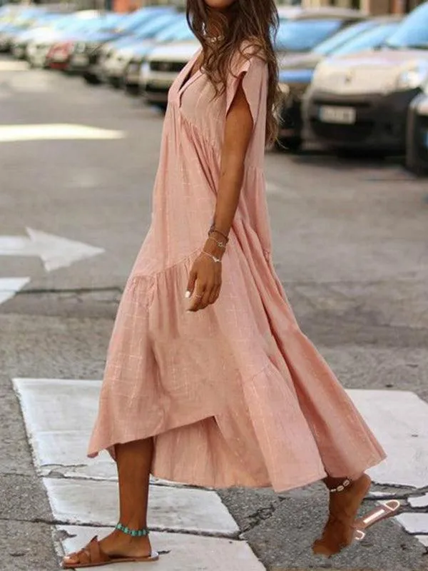 Effortless Chic: Women’s Sleeveless V-Neck Dress - Stylish Comfort for Every Occasion