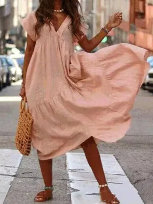 Effortless Chic: Women’s Sleeveless V-Neck Dress - Stylish Comfort for Every Occasion