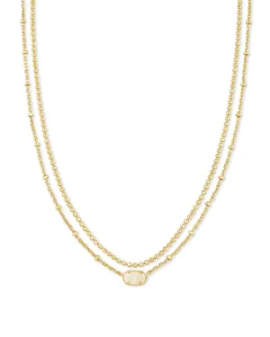 Emilie Multi Strand Necklace Gold - Iridescent Drusy