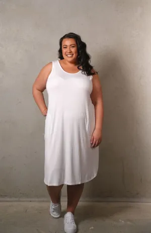 'EMILY' Bamboo Singlet Dress - White