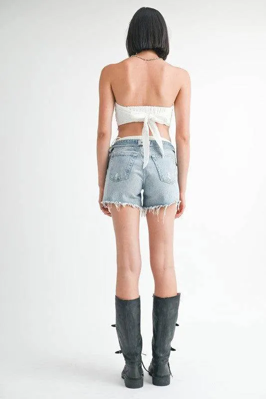 Emory Park Emory Park Cropped Eyelet Tube Top