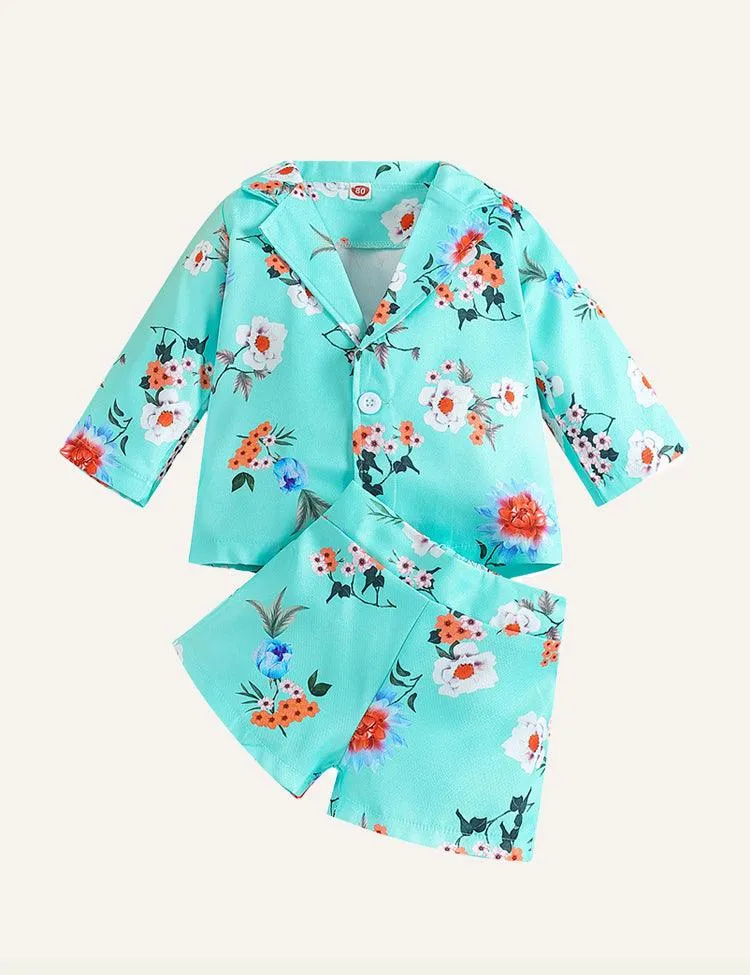 Girls' printed jackets and shorts