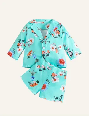 Girls' printed jackets and shorts