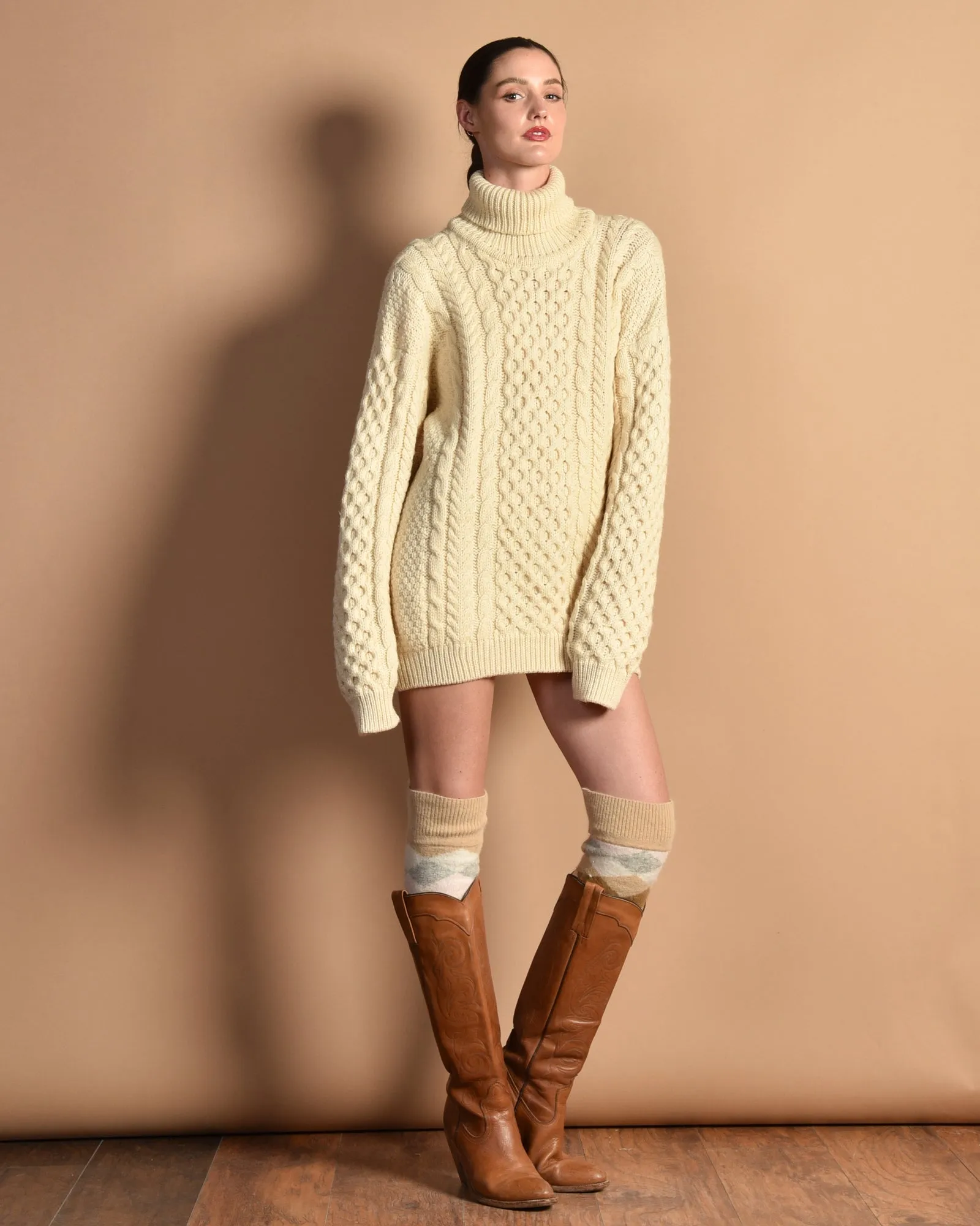 Johnna 80s Cable Knit Turtleneck
