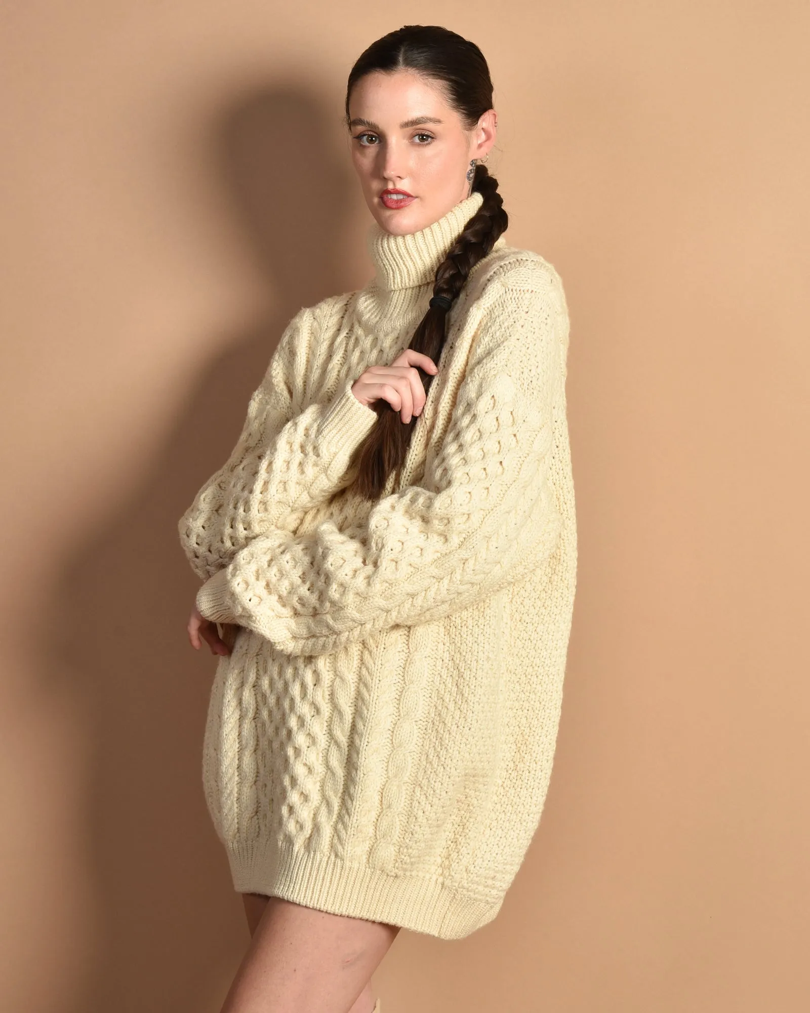 Johnna 80s Cable Knit Turtleneck