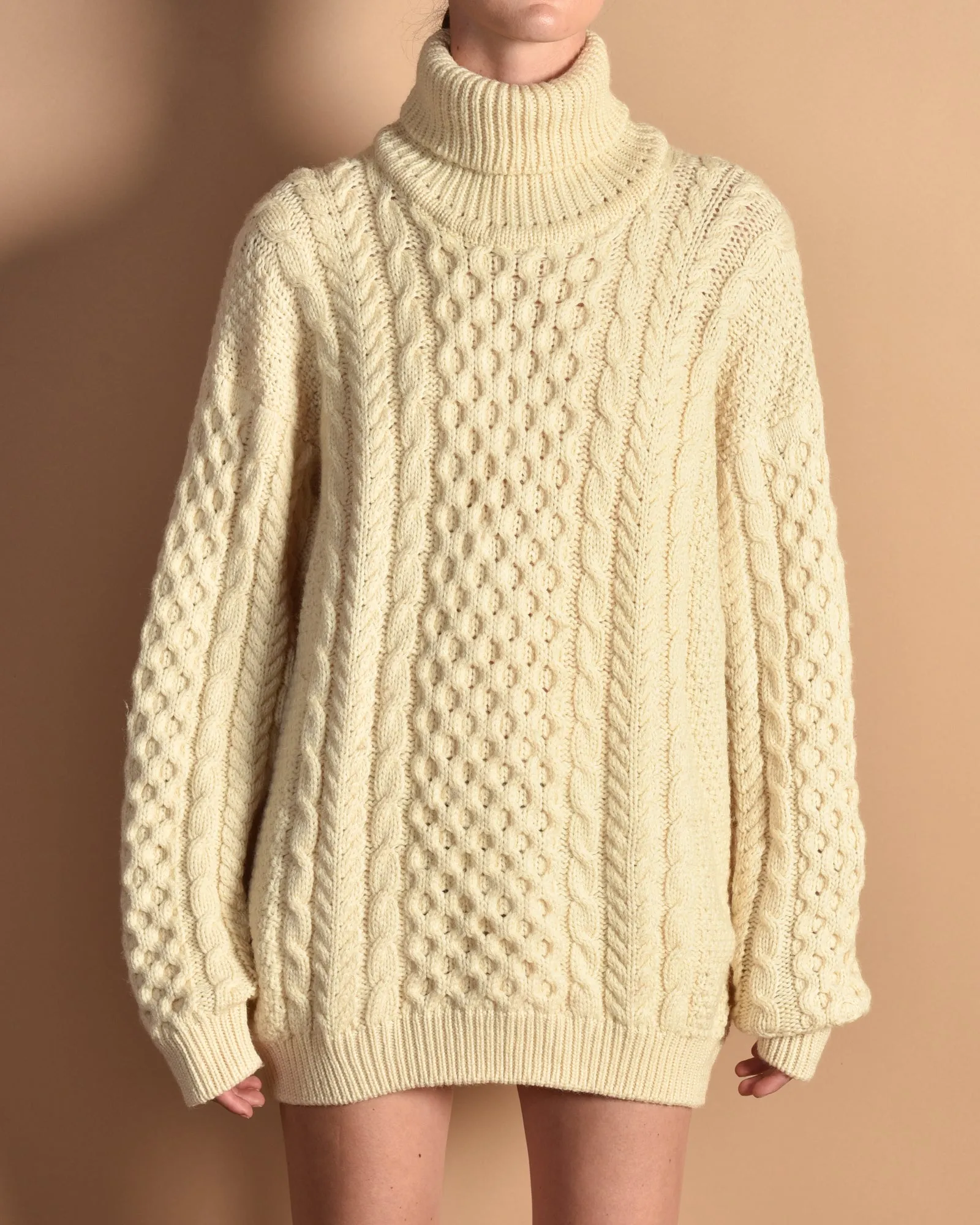 Johnna 80s Cable Knit Turtleneck
