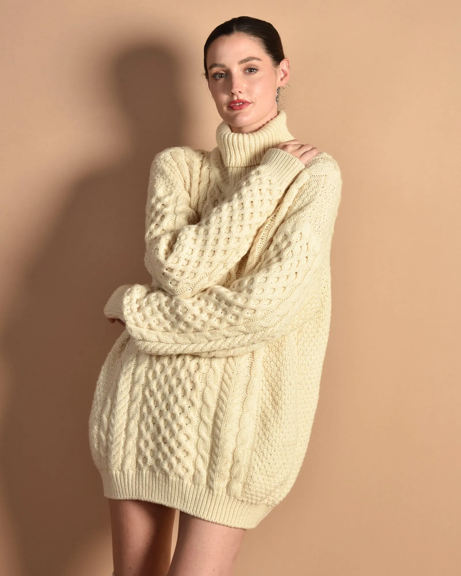 Johnna 80s Cable Knit Turtleneck