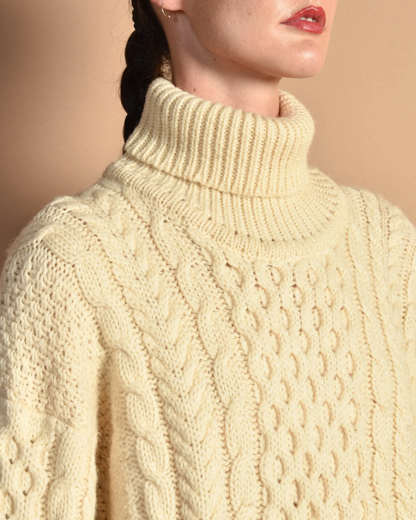 Johnna 80s Cable Knit Turtleneck