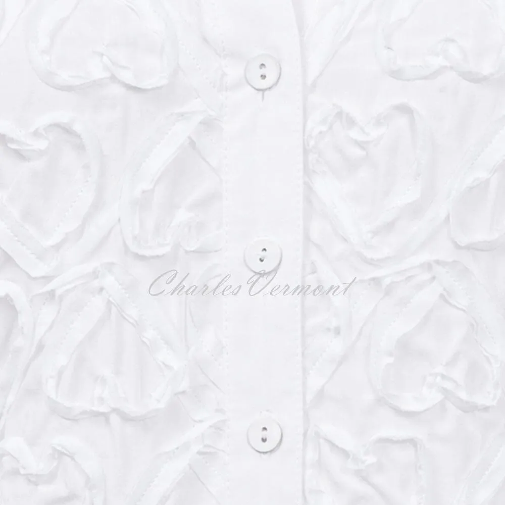 Just White Blouse with Heart Embroidery – Style C1291