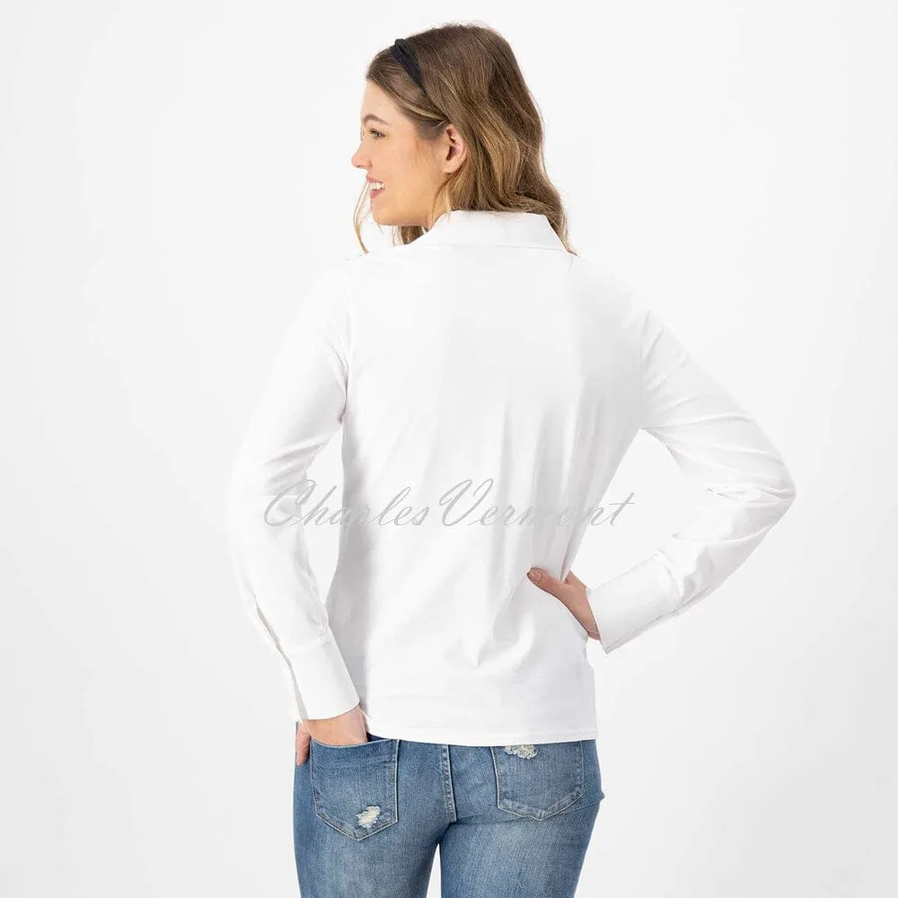 Just White Blouse with Heart Embroidery – Style C1291