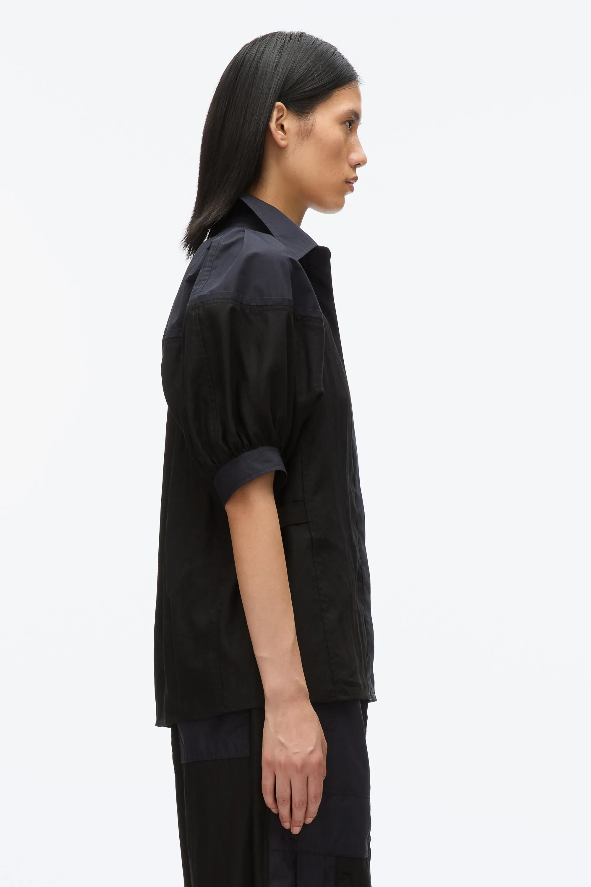 Lantern Sleeve Combo Shirt