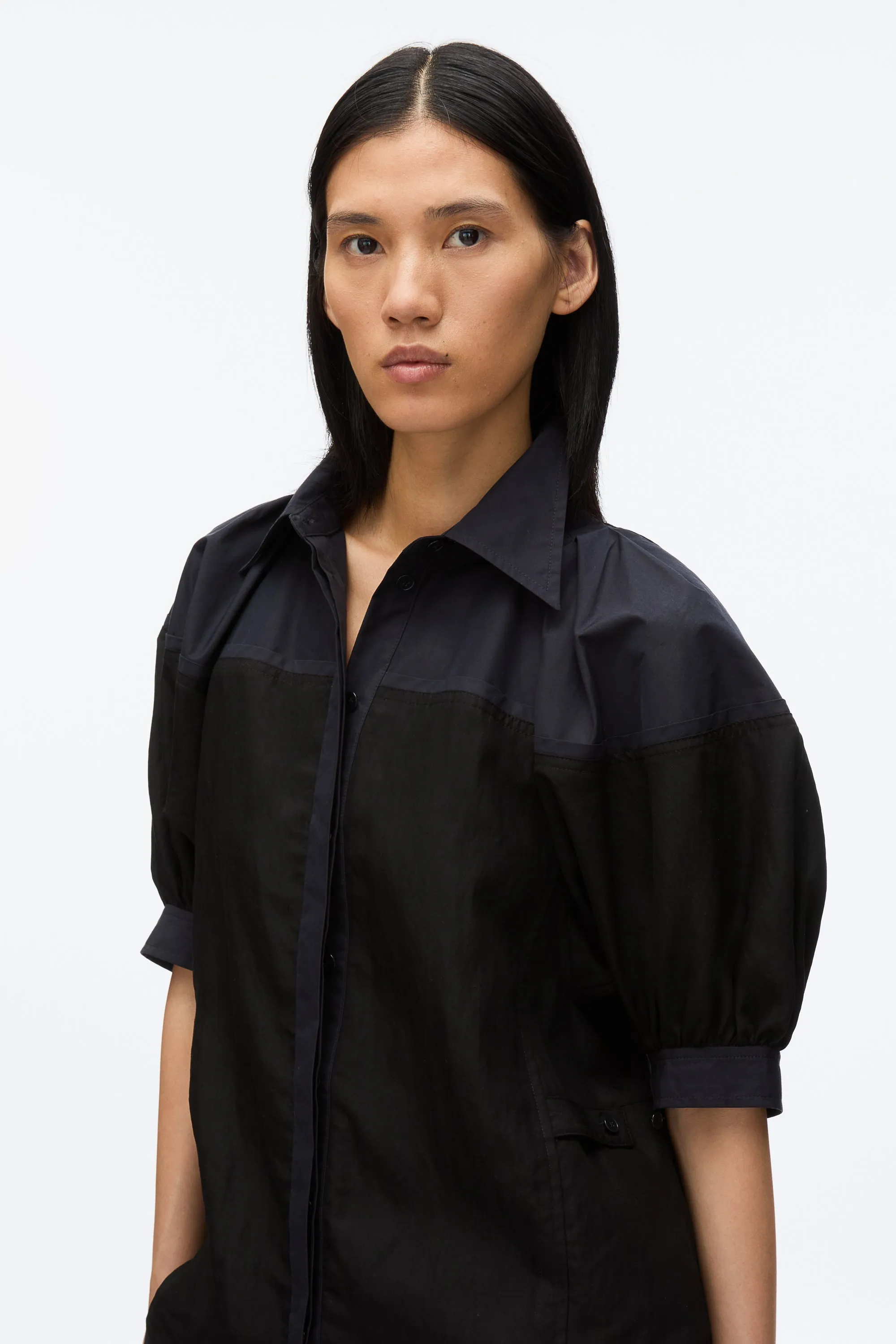 Lantern Sleeve Combo Shirt