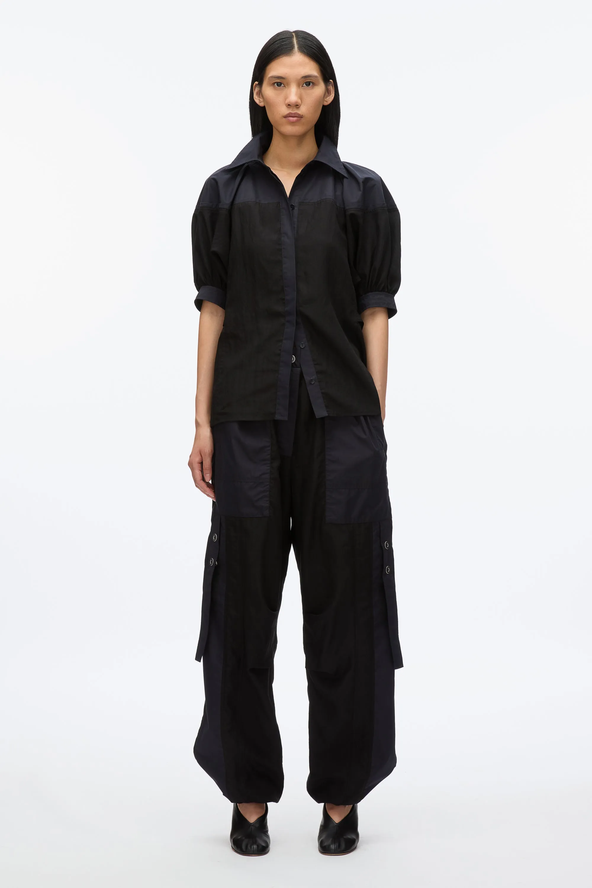 Lantern Sleeve Combo Shirt