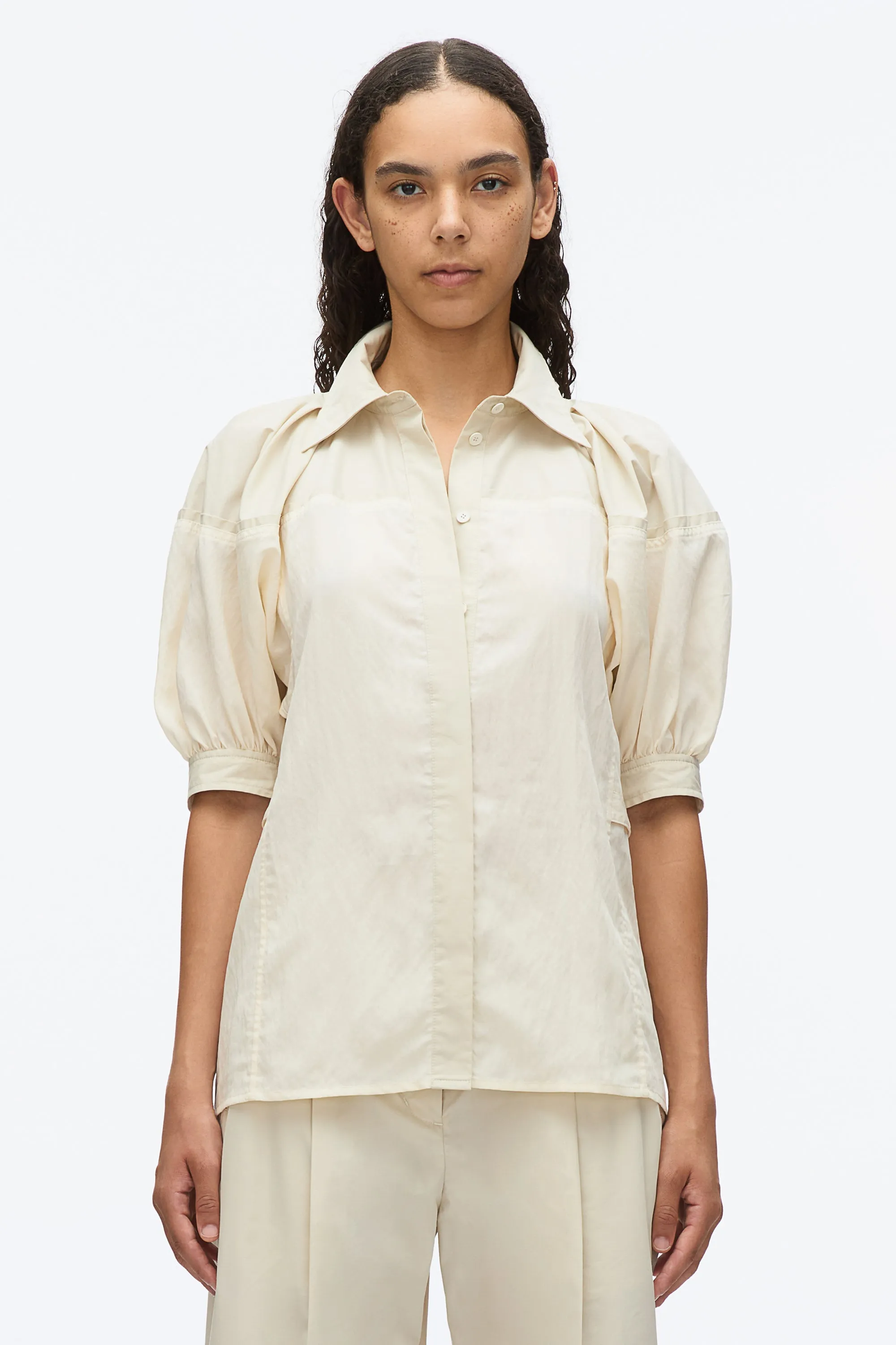 Lantern Sleeve Combo Shirt