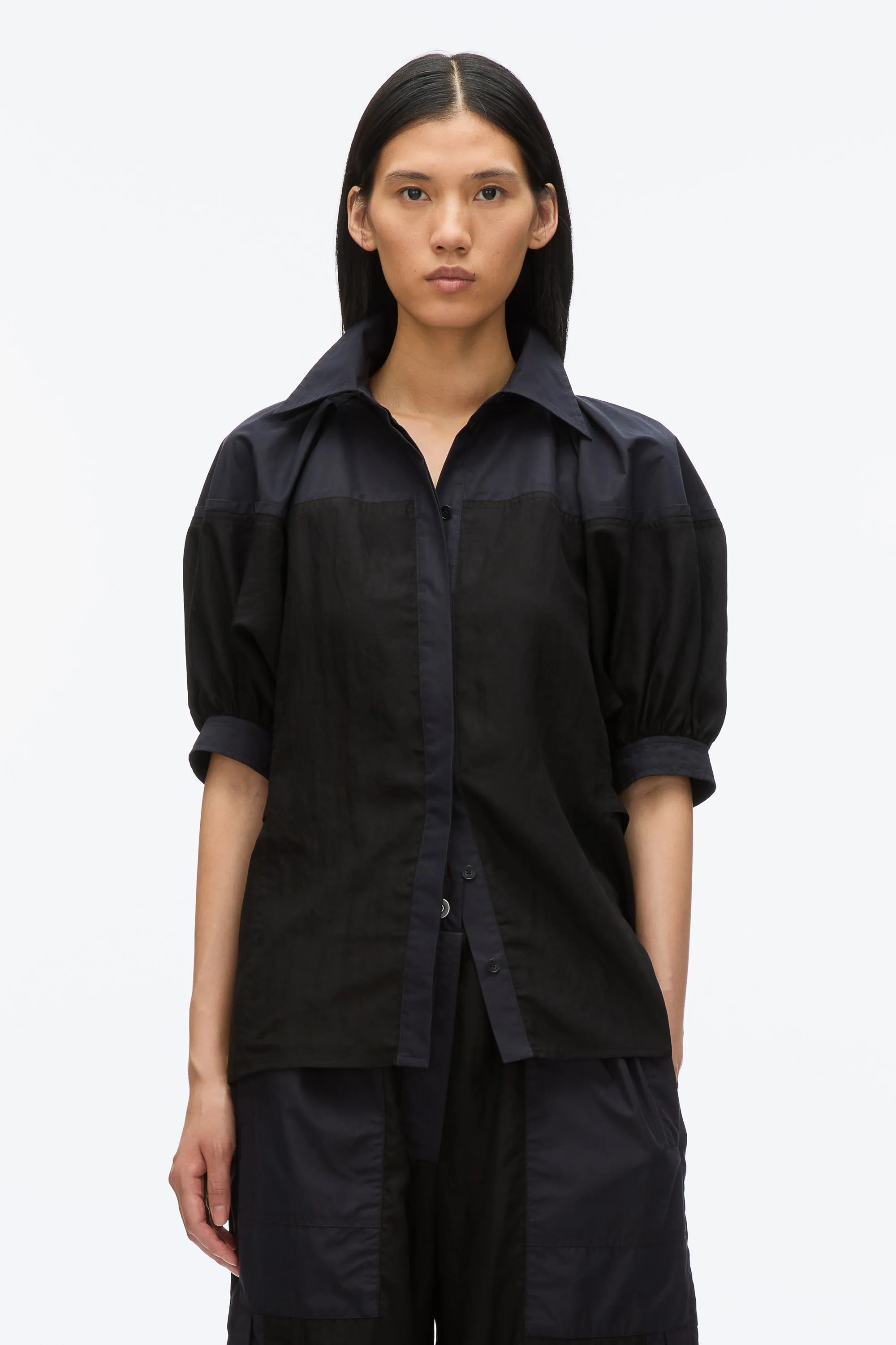 Lantern Sleeve Combo Shirt
