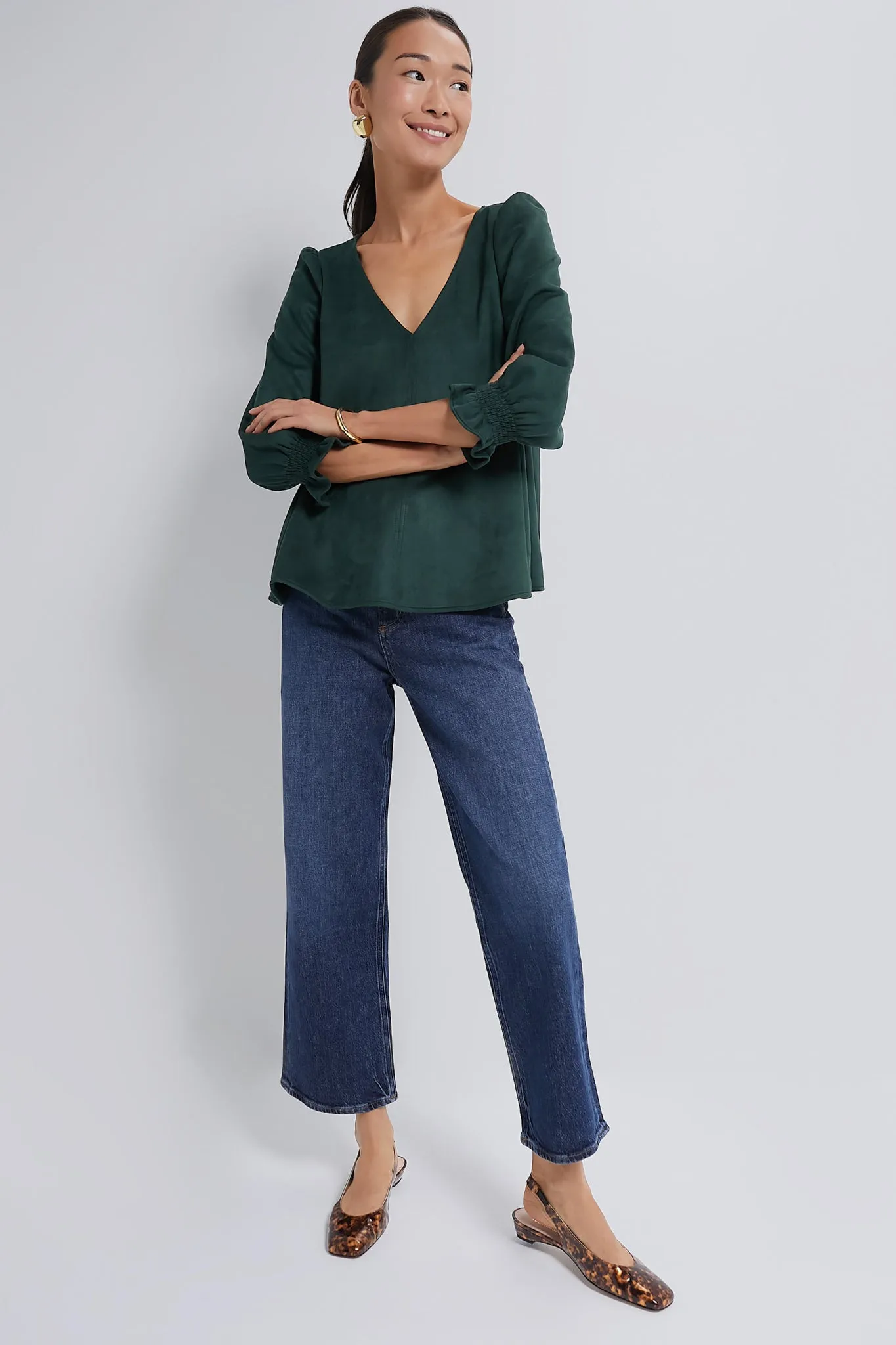 Malachite Suede Easton Blouse