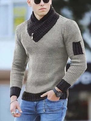 Men Autumn Casual Vintage Style Turtleneck Sweater
