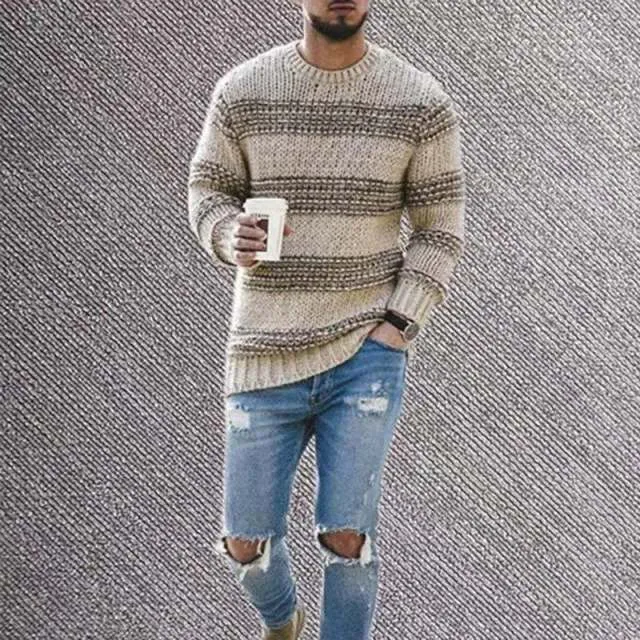 Men Autumn Casual Vintage Style Turtleneck Sweater