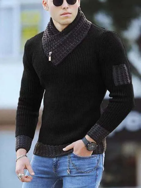 Men Autumn Casual Vintage Style Turtleneck Sweater