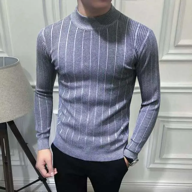 Men Autumn Casual Vintage Style Turtleneck Sweater
