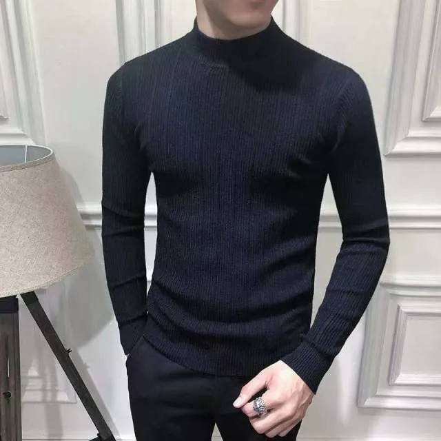 Men Autumn Casual Vintage Style Turtleneck Sweater