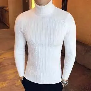 Men Autumn Casual Vintage Style Turtleneck Sweater