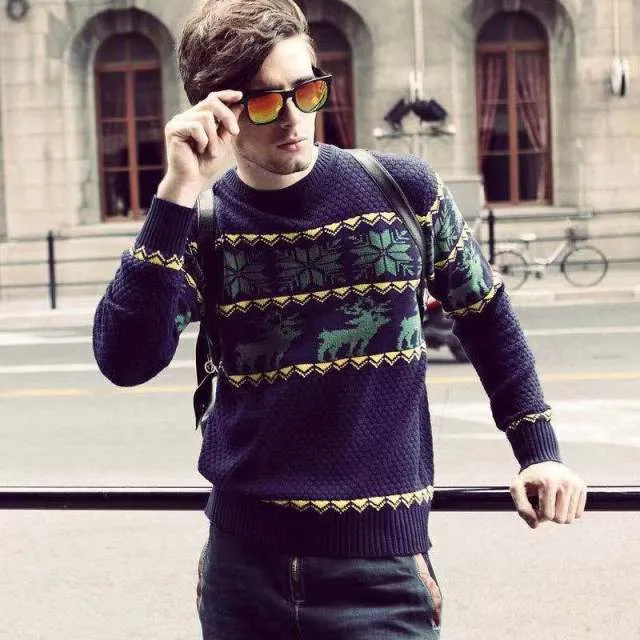 Men Autumn Casual Vintage Style Turtleneck Sweater