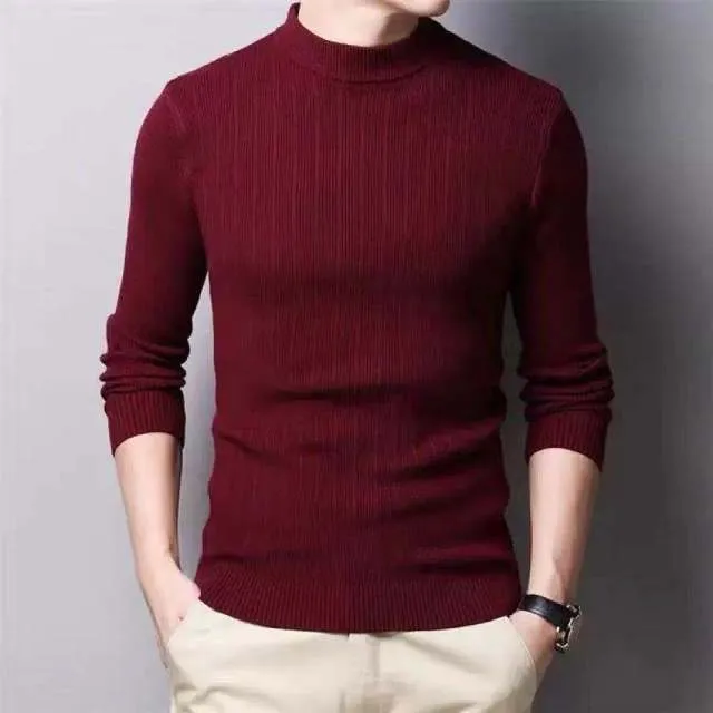 Men Autumn Casual Vintage Style Turtleneck Sweater
