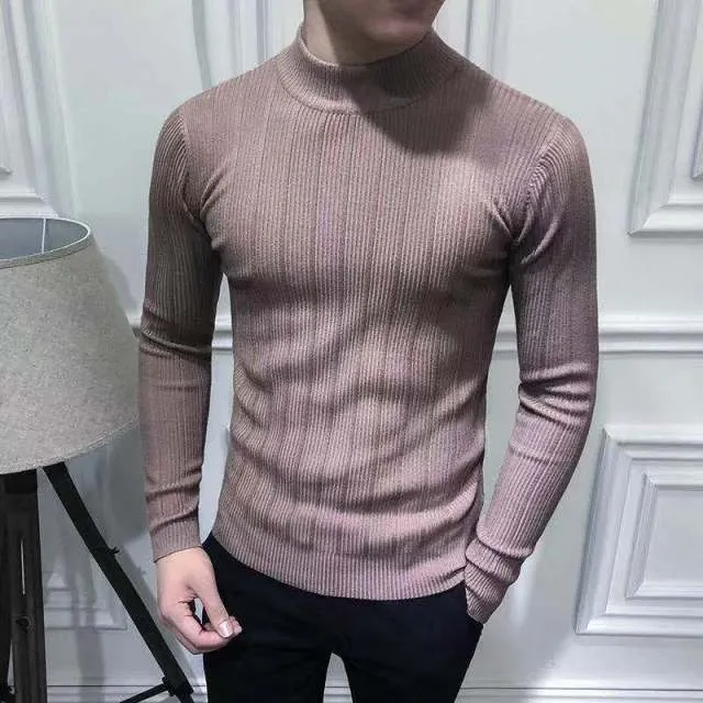 Men Autumn Casual Vintage Style Turtleneck Sweater