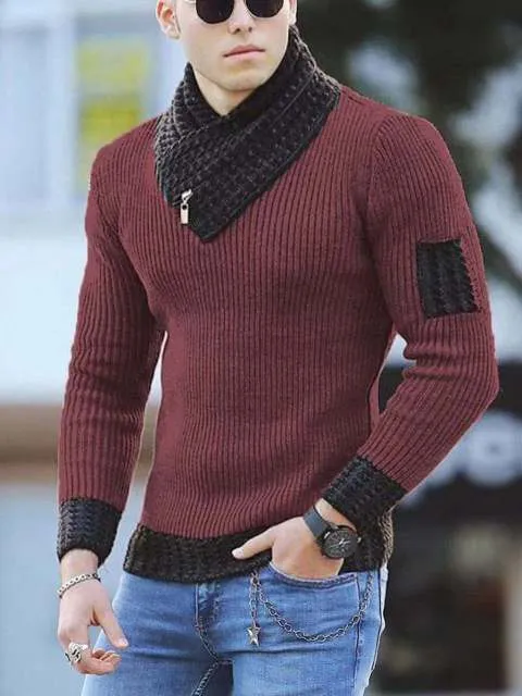 Men Autumn Casual Vintage Style Turtleneck Sweater