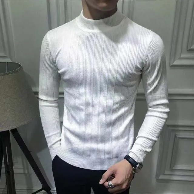 Men Autumn Casual Vintage Style Turtleneck Sweater