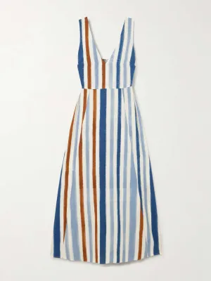 Nellie French striped cotton maxi dress