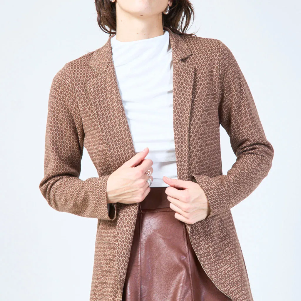 Patterned open-front blazer wholesale