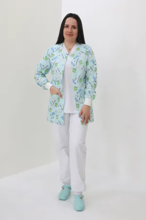 S&C Pro Dental Printed Scrub Jacket