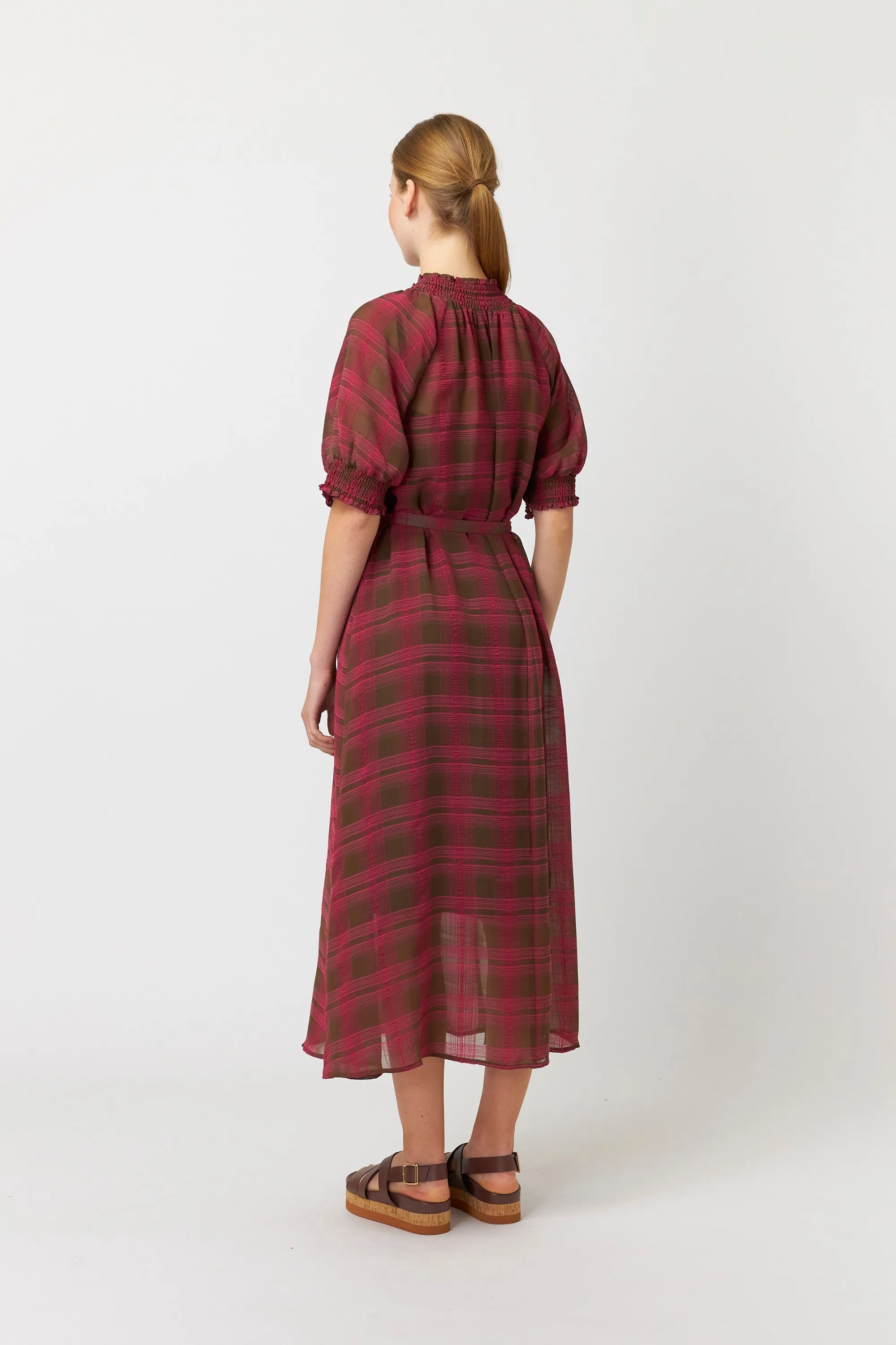 Sheer plaid dress