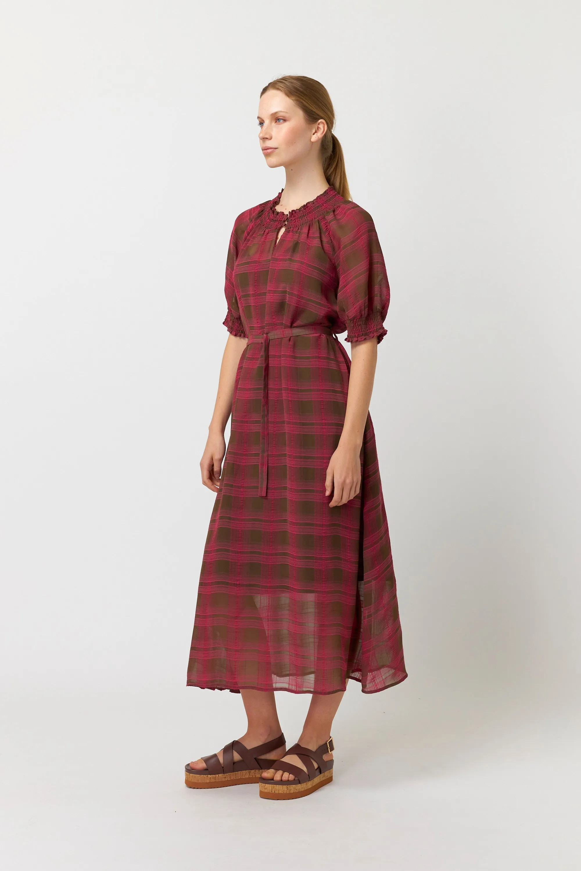 Sheer plaid dress