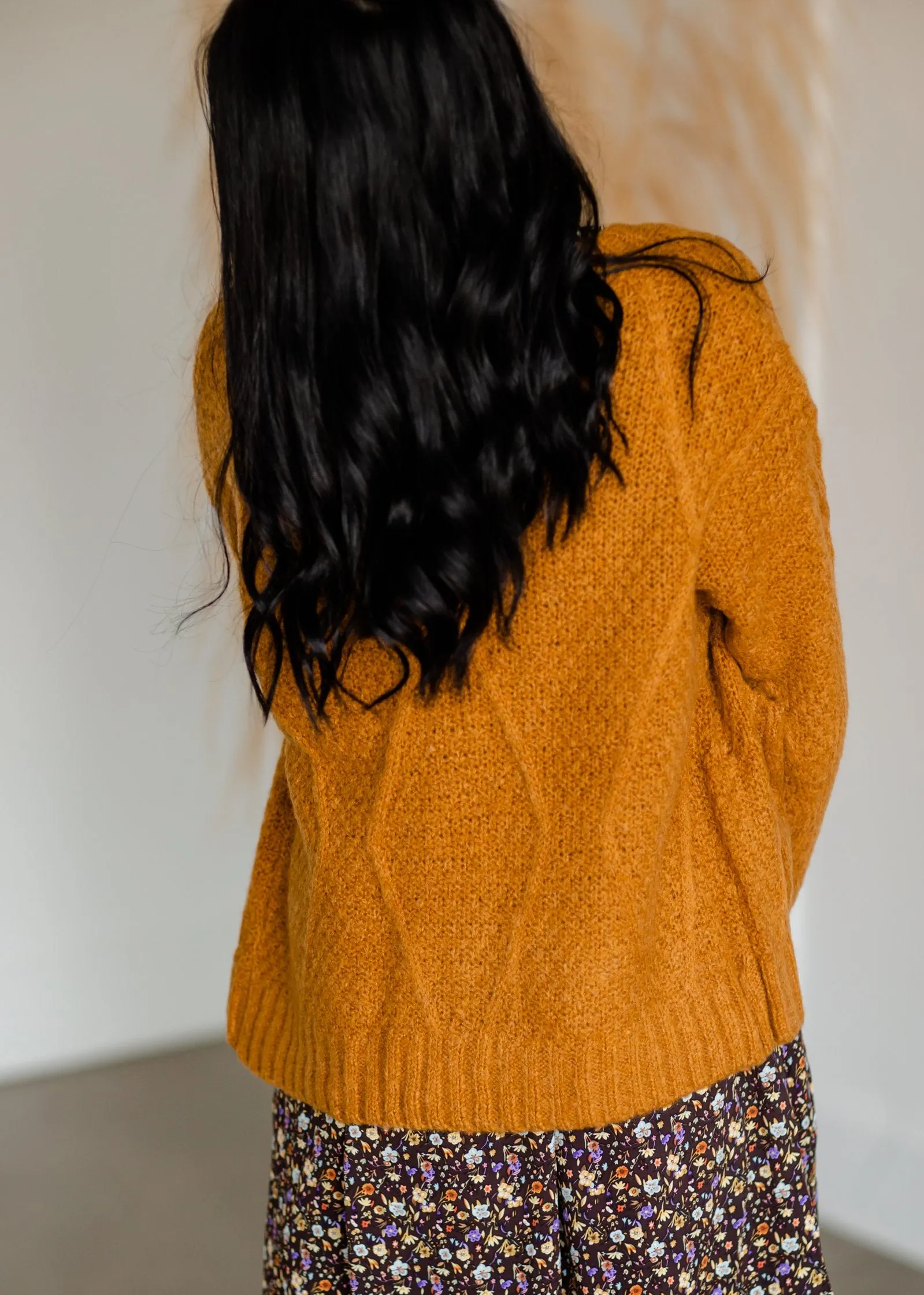 Vintage Soft Cable Knit Long Sleeve Button Front Cardigan - FINAL SALE