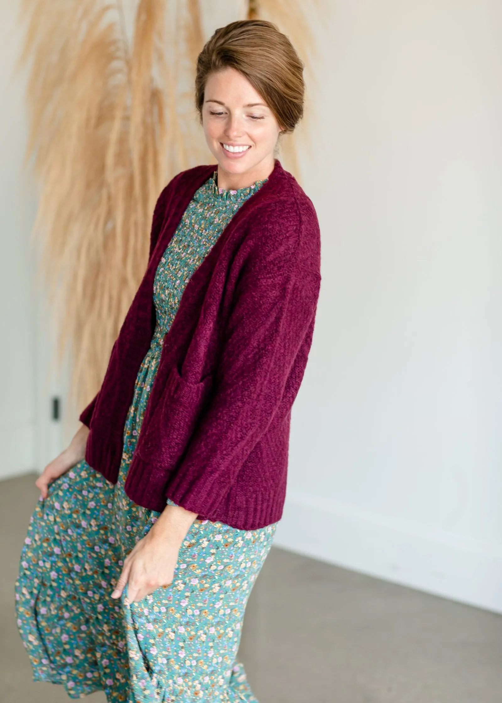 Vintage Soft Cable Knit Long Sleeve Button Front Cardigan - FINAL SALE