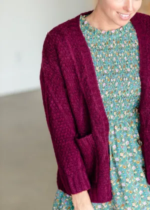 Vintage Soft Cable Knit Long Sleeve Button Front Cardigan - FINAL SALE