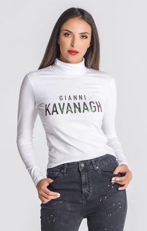 White Mystic Reflection Turtleneck Shirt