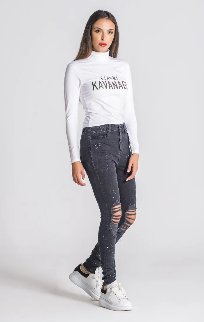 White Mystic Reflection Turtleneck Shirt