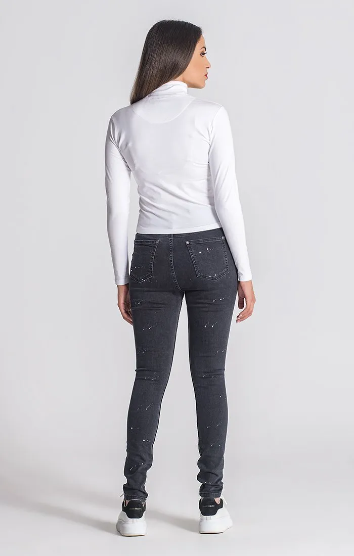 White Mystic Reflection Turtleneck Shirt